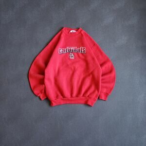 Vintage 2001 St Louis Cardinals MLB Logo Athletic Red Sweatshirt Small